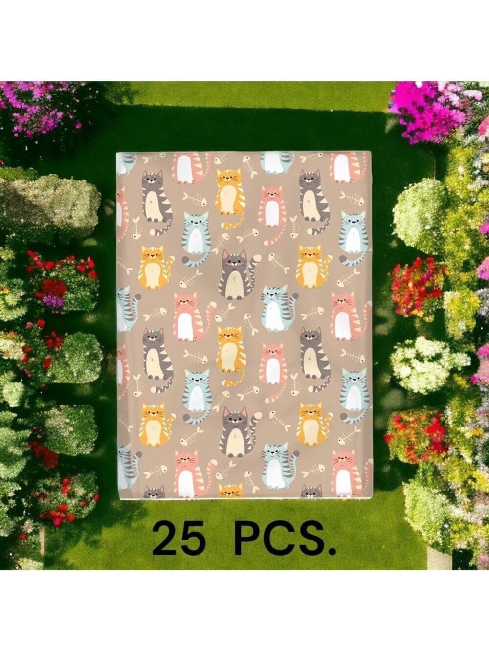 25 10X13 Poly Mailers, Cats and Fish Bones Shipping Envelopes PRICE IS FIRM - Picture 7 of 8